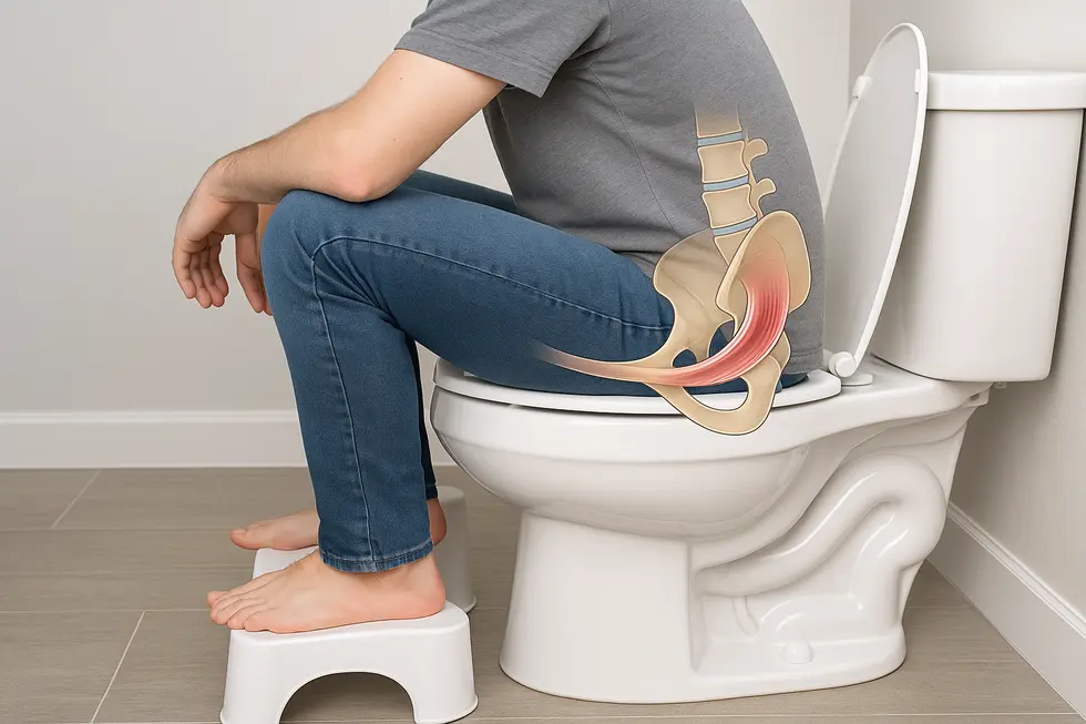 Visual representation of anatomical benefits with Squatty Potty use.