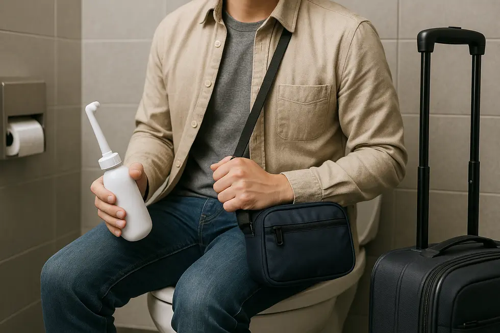 Comparing the hygiene effectiveness of portable bidets to traditional toilet paper.