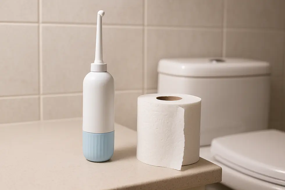 Comparing the hygiene effectiveness of portable bidets to traditional toilet paper.