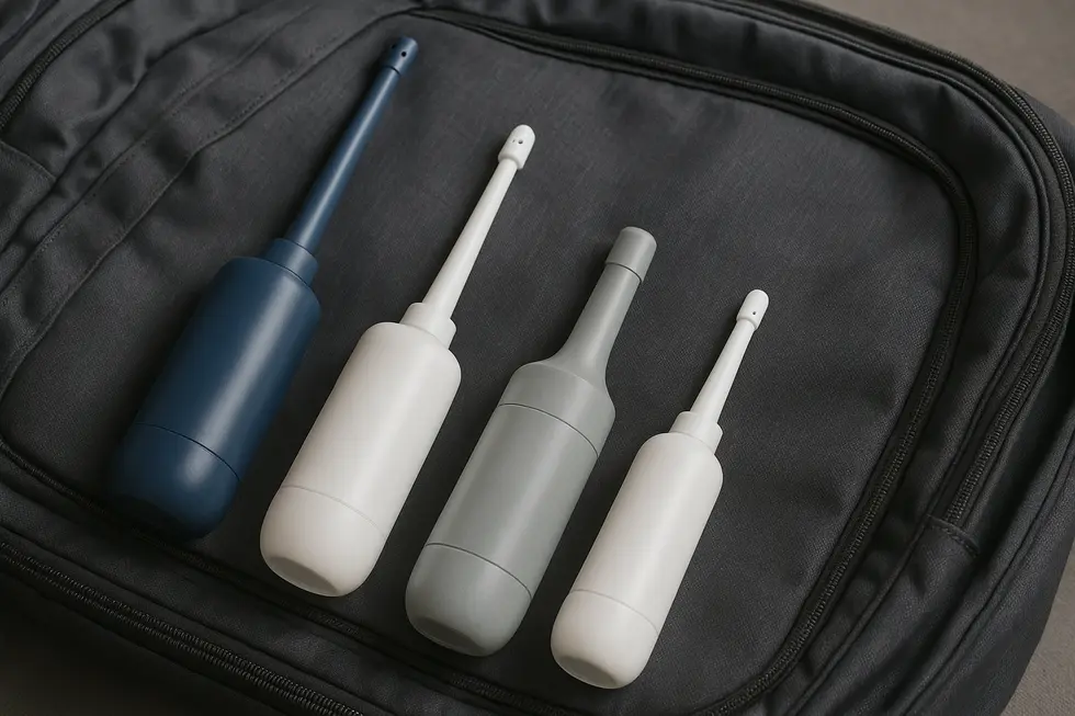 Comparing portable bidets with various nozzle lengths.