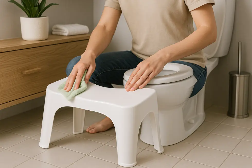 Cleaning practices for toilet stools.