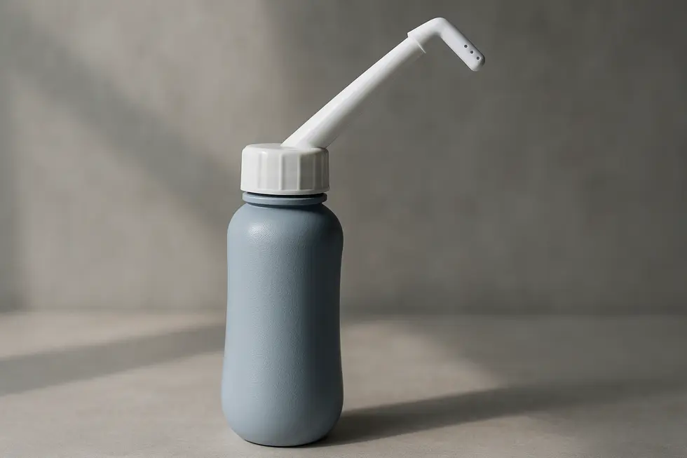 A travel squeeze bottle bidet showcasing modern design features like adjustable nozzles.