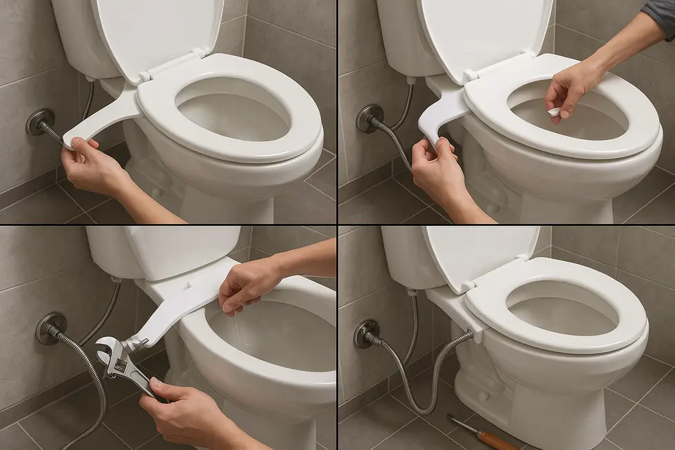Showcasing the advanced features of non-electric bidet attachments.