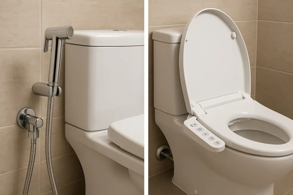 Technological differences between bidet sprayers and bidet seats.
