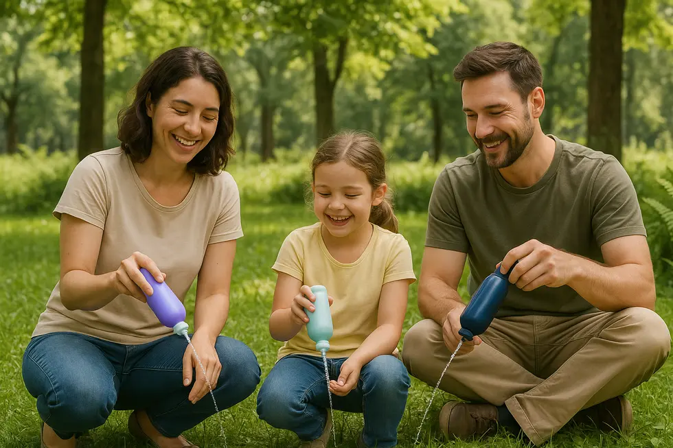 Modern portable bidet devices showcasing advanced technological features for travel.