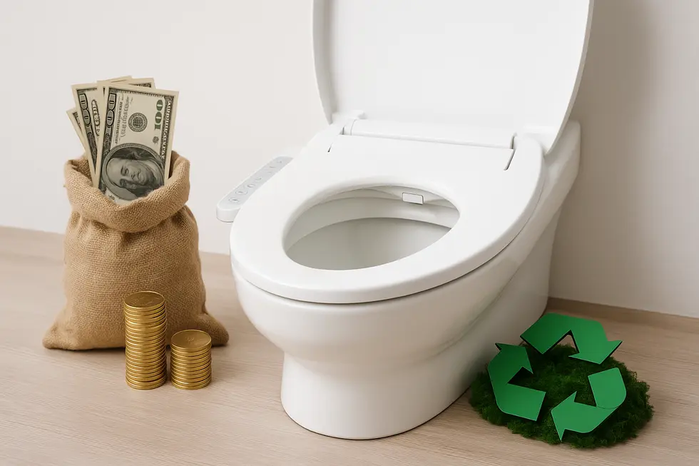 A smart bidet toilet seat with advanced technological features enhancing user experience.