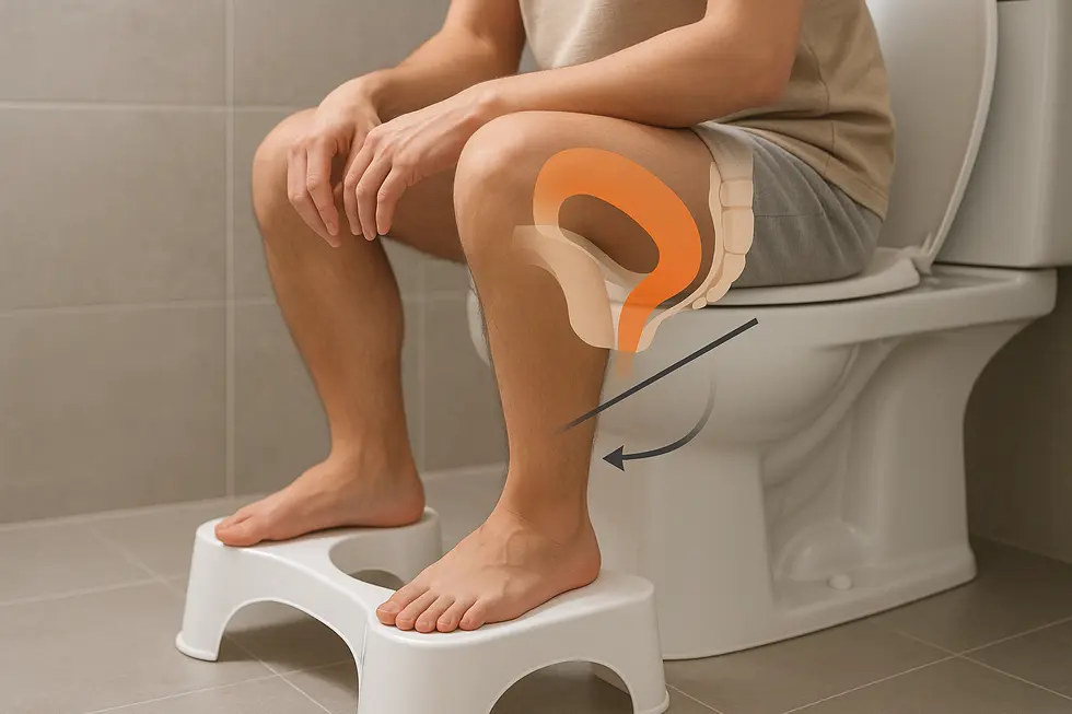 A bamboo toilet stool showcases seamless design with practical features for enhanced usability.