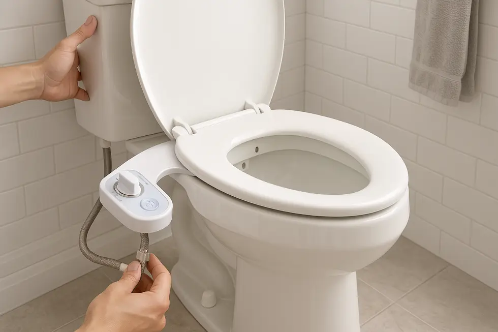 Modern bidet attachments showcasing technological advancements in 2025.