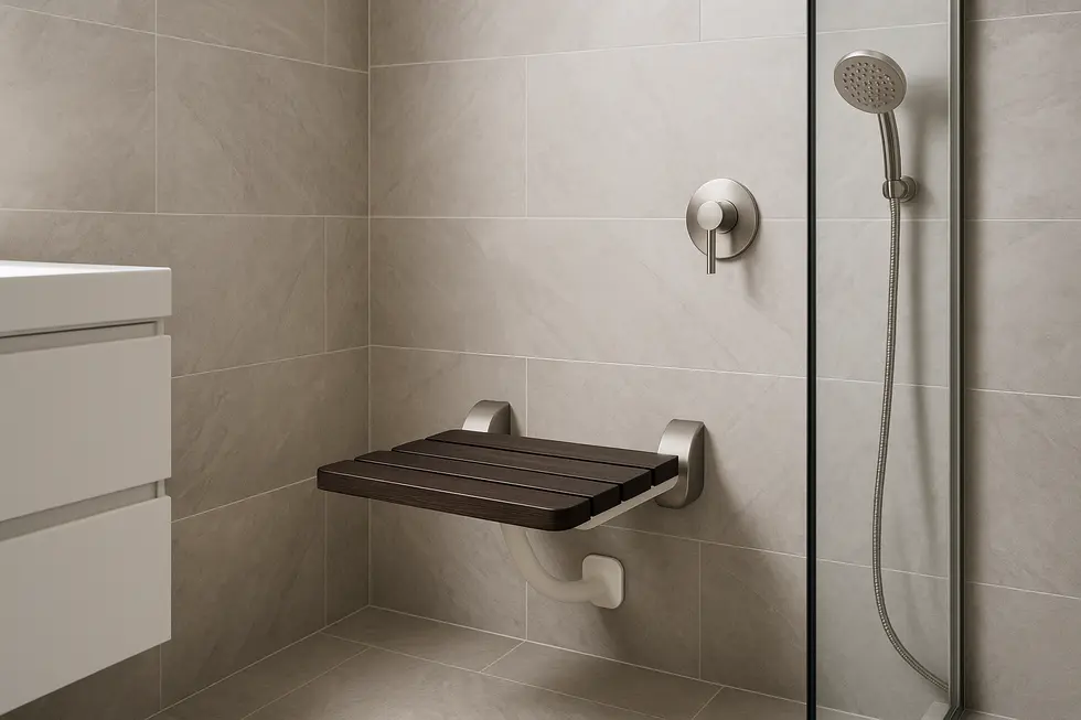 Different materials used in crafting durable wall mounted shower seats.