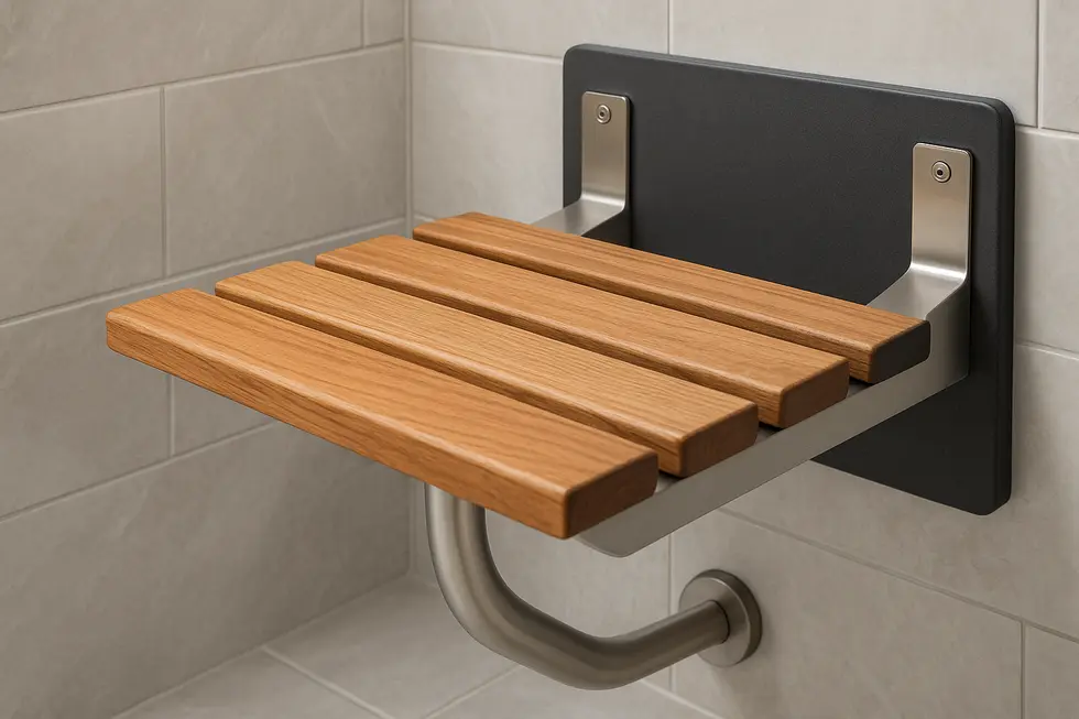 Different materials used in crafting durable wall mounted shower seats.