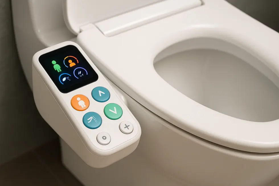 Modern family-friendly bidet featuring advanced controls and child-safe settings.