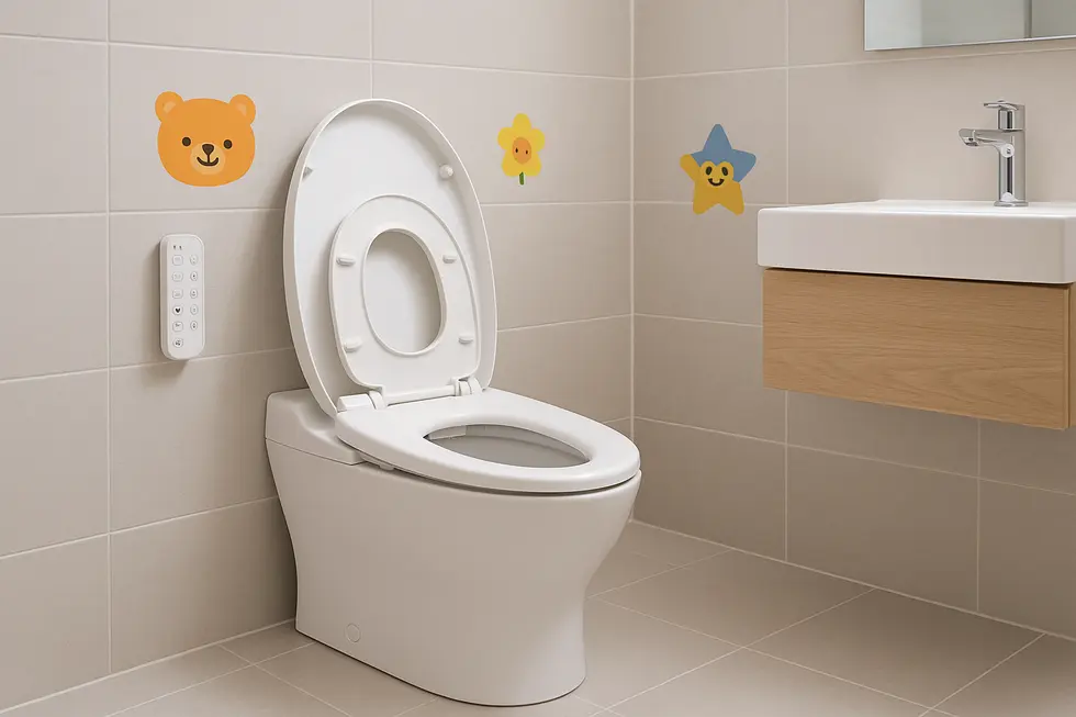 Advanced bidet designs tailored for children, integrating technology for safety and comfort.