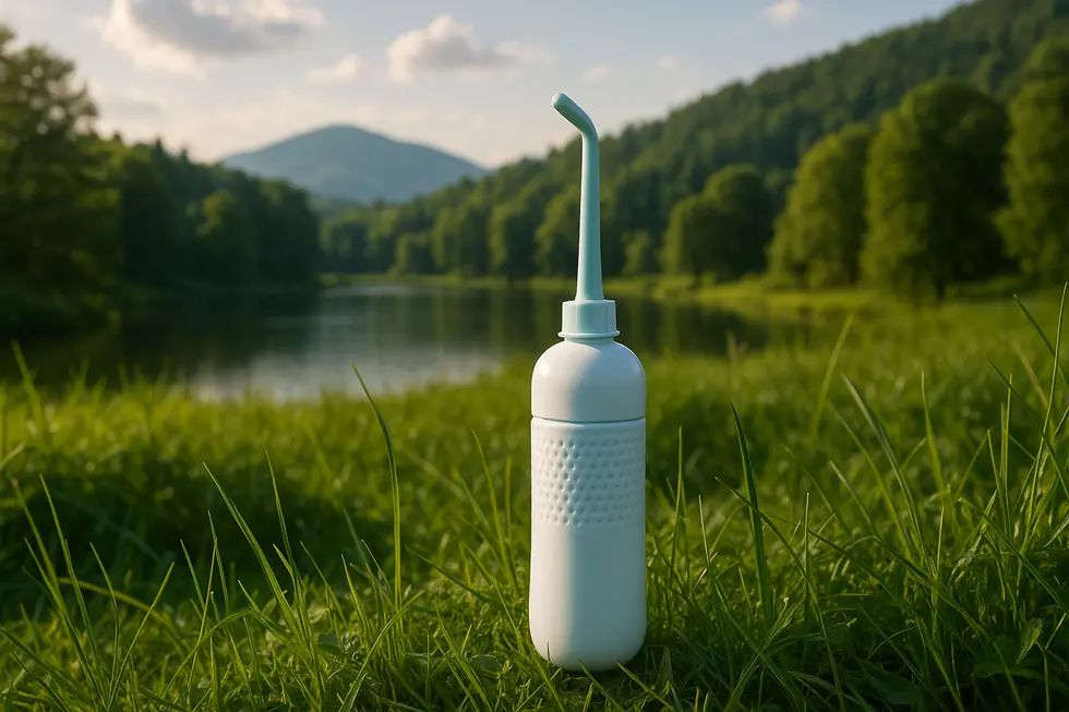 A modern travel bidet showcasing its advanced design and technological features.