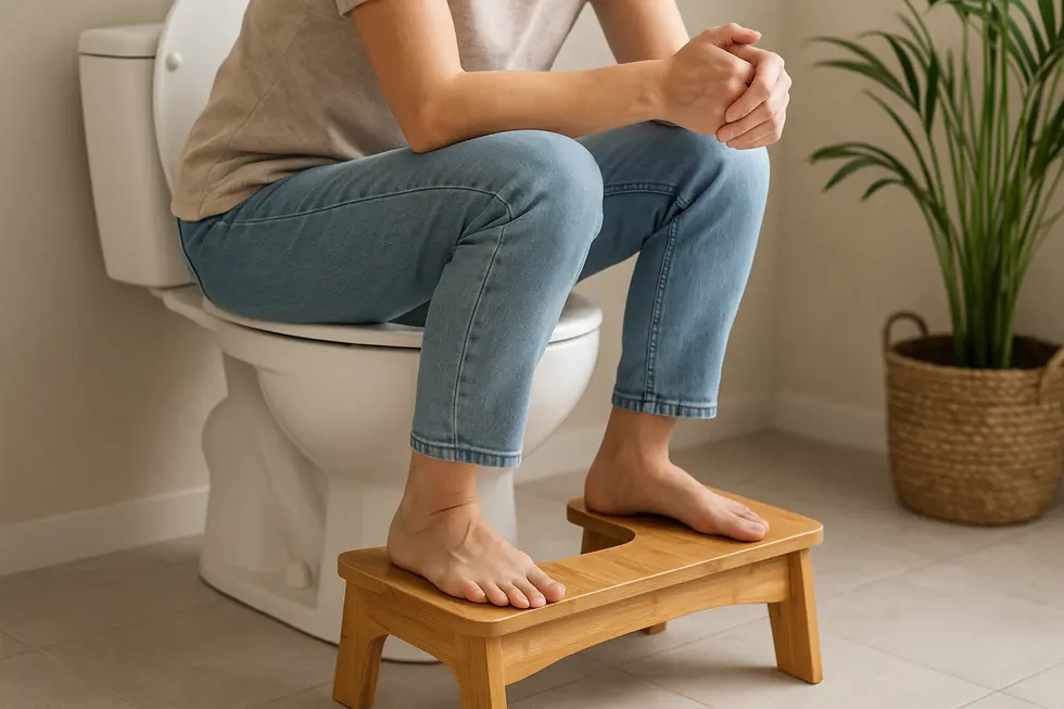 Eco-friendly toilet stools showcasing sustainable materials like bamboo.