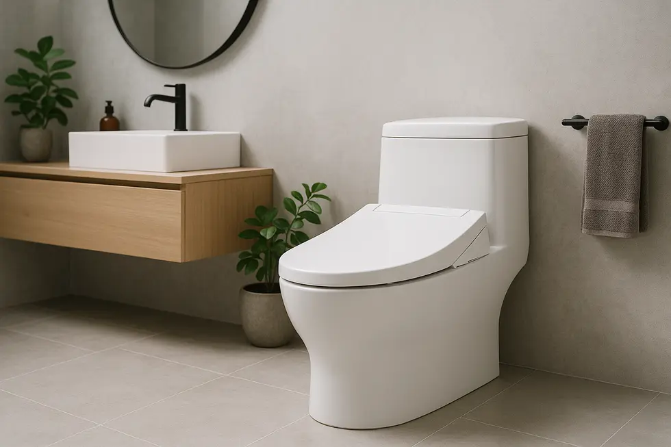 The innovative self-cleaning bidet nozzle showcasing its stainless steel design and automated cleaning function.