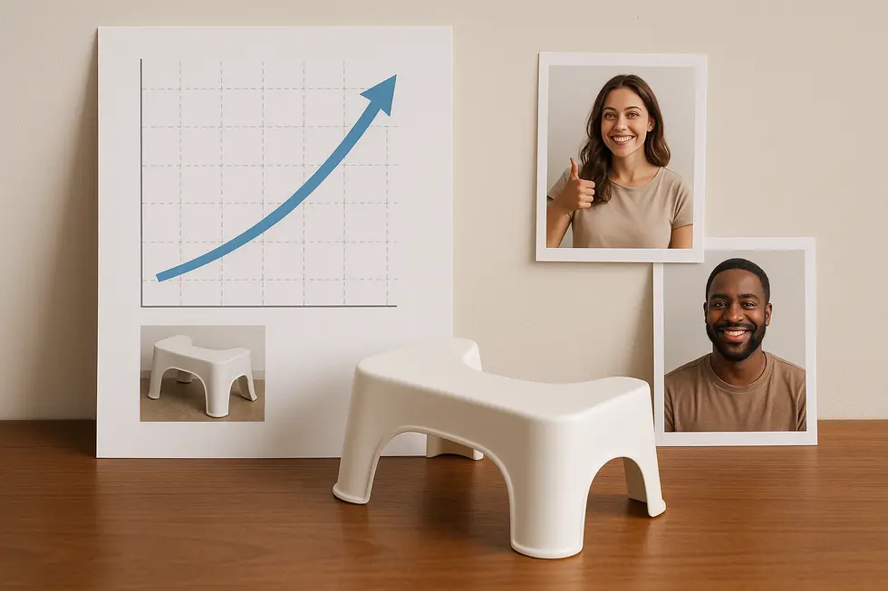 Eco-friendly toilet stools showcasing sustainable materials like bamboo.