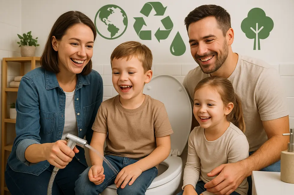 Various innovative designs in portable bidet sprayers showcasing technology advancements.