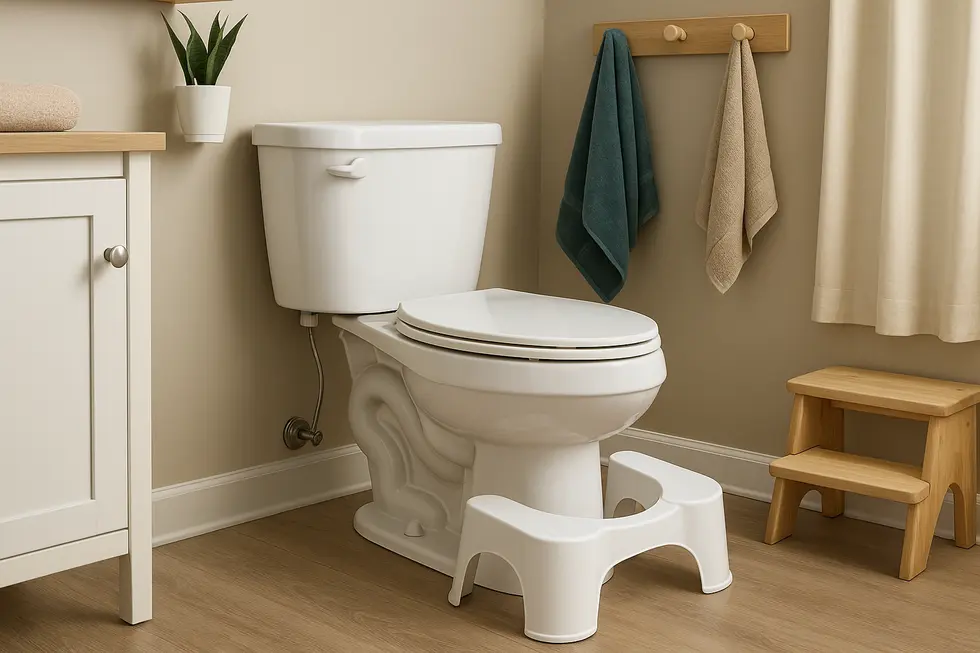 A display of diverse modern toilet stools emphasizing recent design innovations.