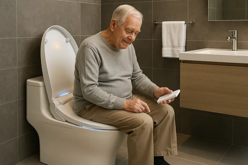 Technological advancements in bidets enhance elderly comfort and usability.