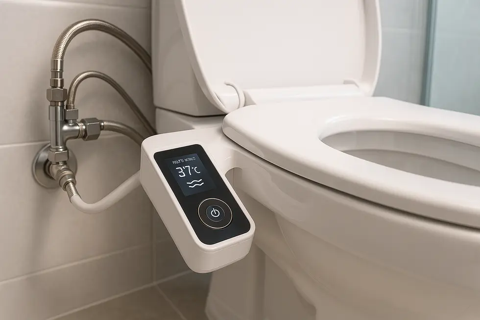 Advanced bidet attachments with warm water systems provide enhanced user comfort.