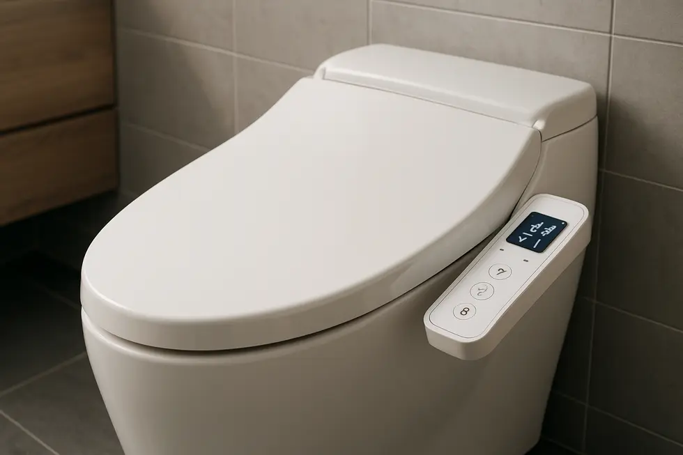 Modern bidet with advanced technology for customizable settings.