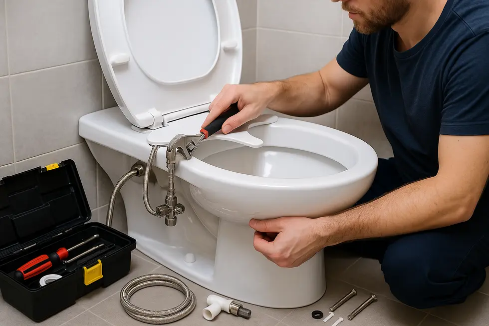 Diverse selection of bidet nozzles and valve components for replacement.