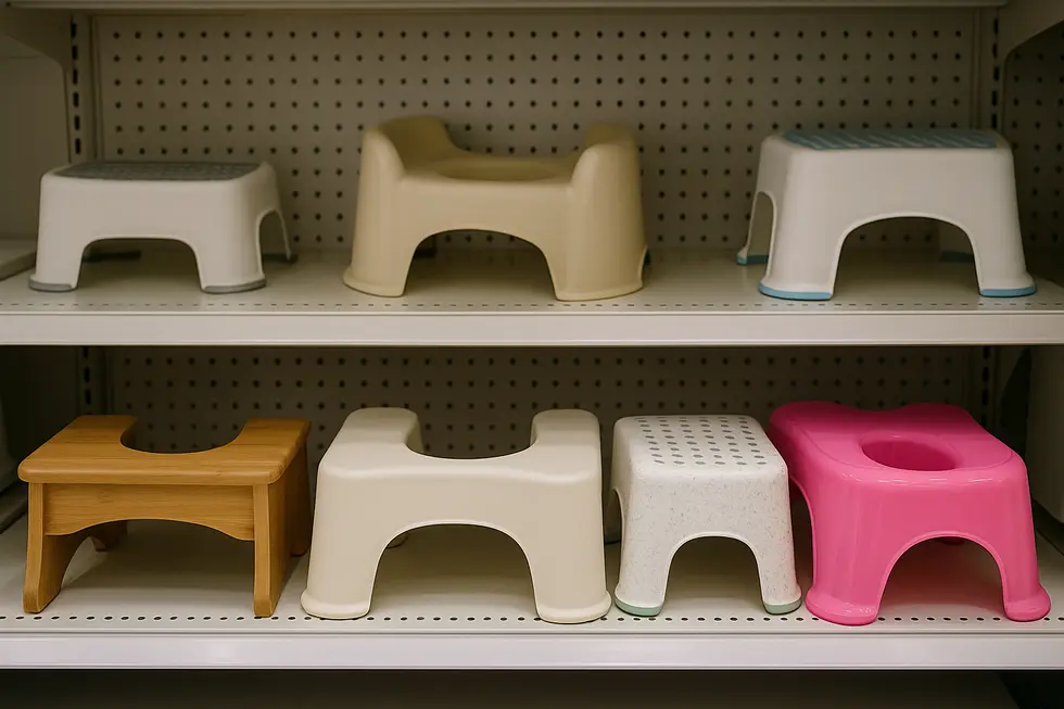 A well-designed kids toilet stool with safety features such as a non-slip surface and sturdy build.