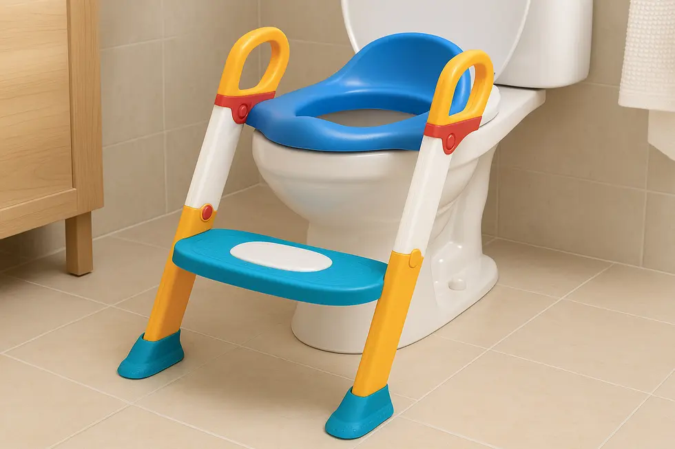 A well-designed kids toilet stool with safety features such as a non-slip surface and sturdy build.
