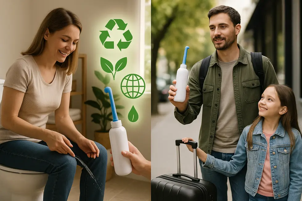 A showcase of diverse portable bidet designs and technological features.